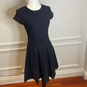 Ted Baker navy ribbed knit zip back party dress